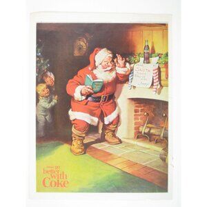 Things Go Better With Coke Santa Claus Holiday Vintage Print Advertisement 1960s